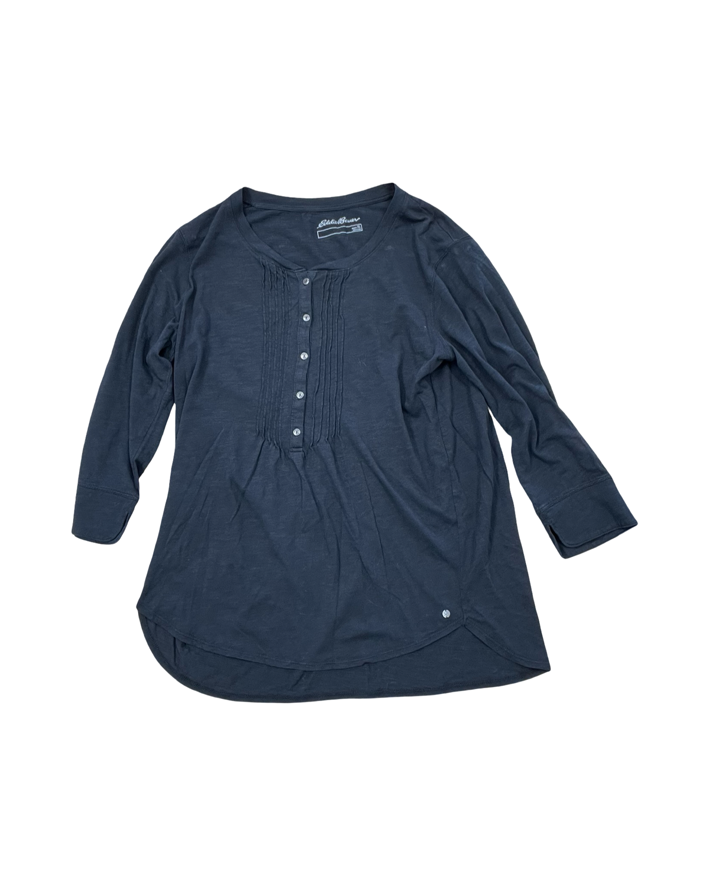 Top 3/4 Sleeve By Eddie Bauer In Black, Size:Xl