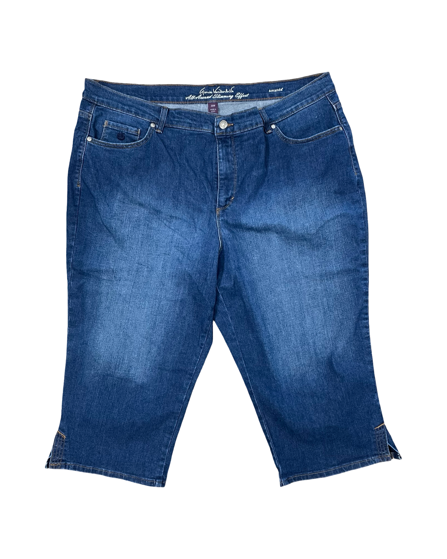 Jeans Cropped By Gloria Vanderbilt In Blue Denim, Size:20
