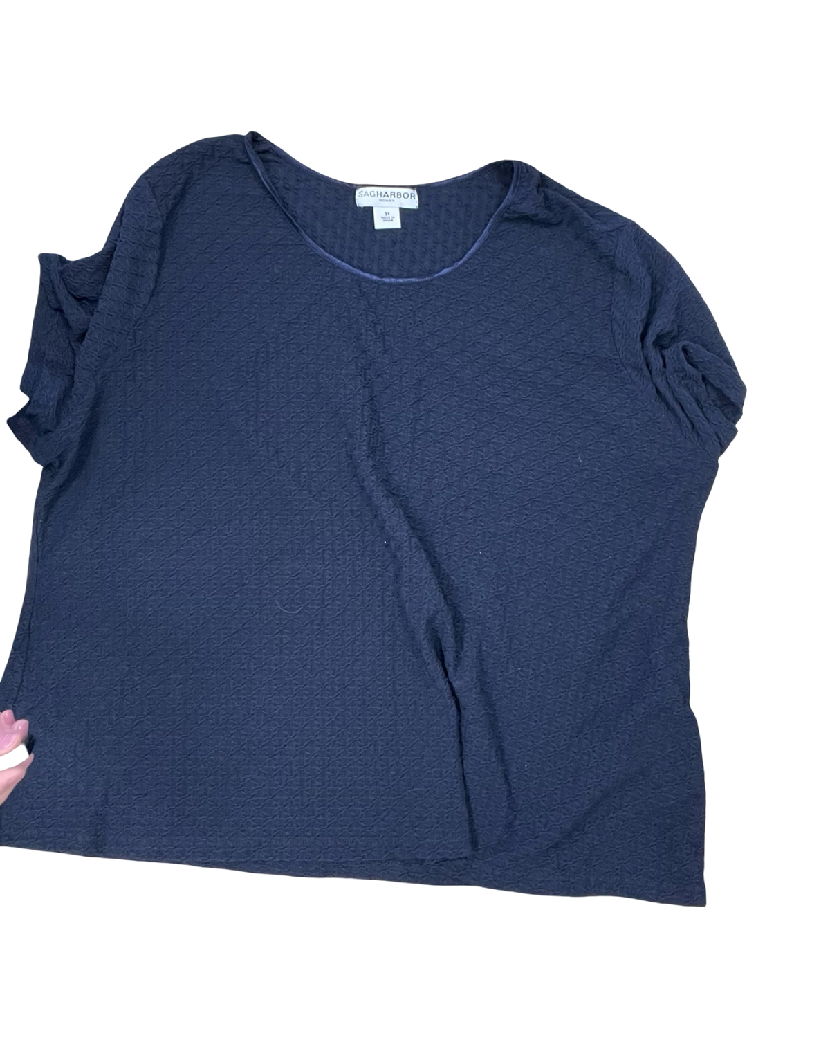 Top Ss By Sag Harbor In Navy, Size:3X