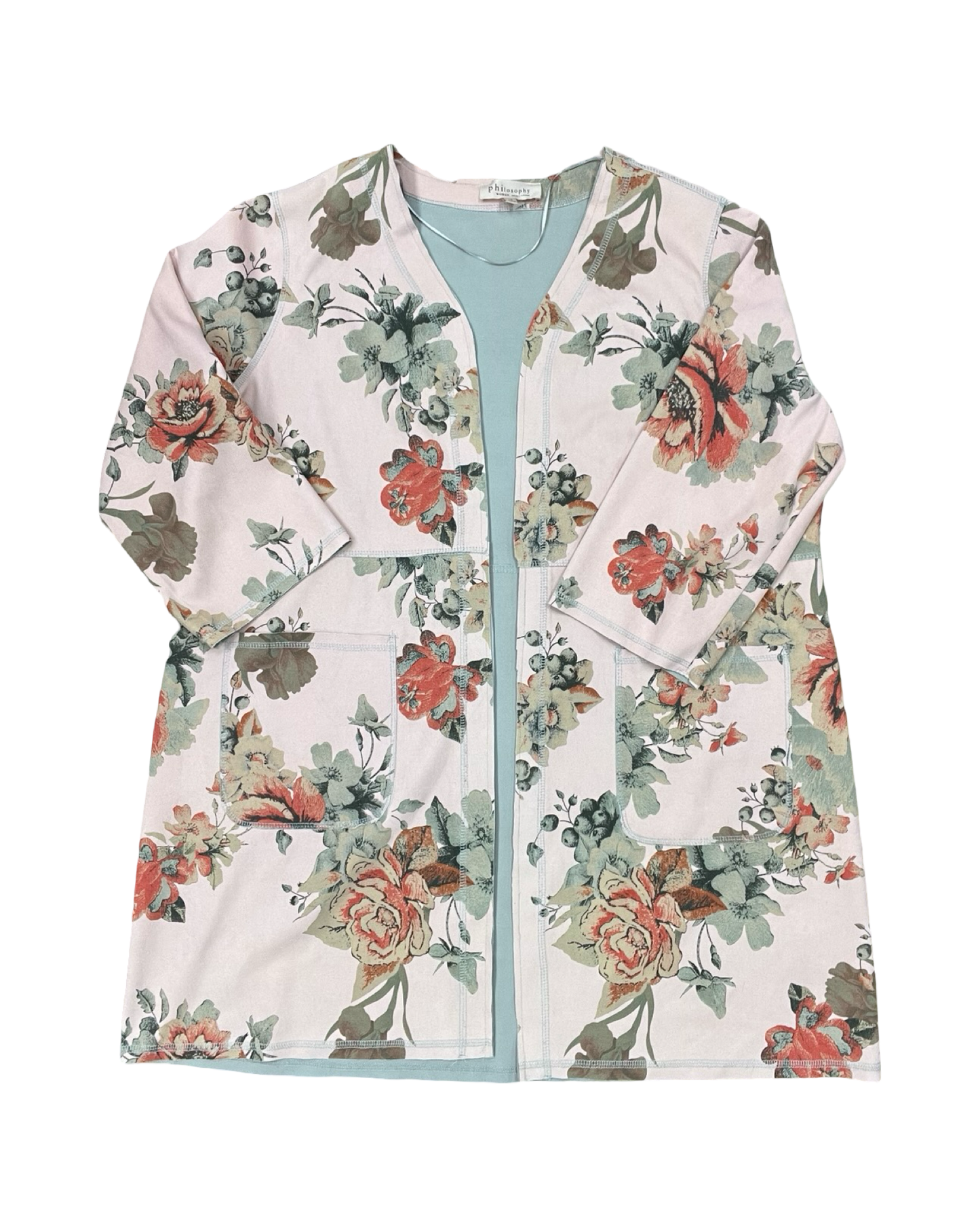 Cardigan By Philosophy In Pink, Size:1X