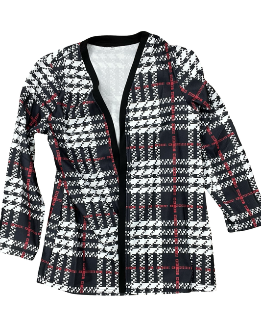 Cardigan By Clothes Mentor In Blue & Red & White, Size:Xl