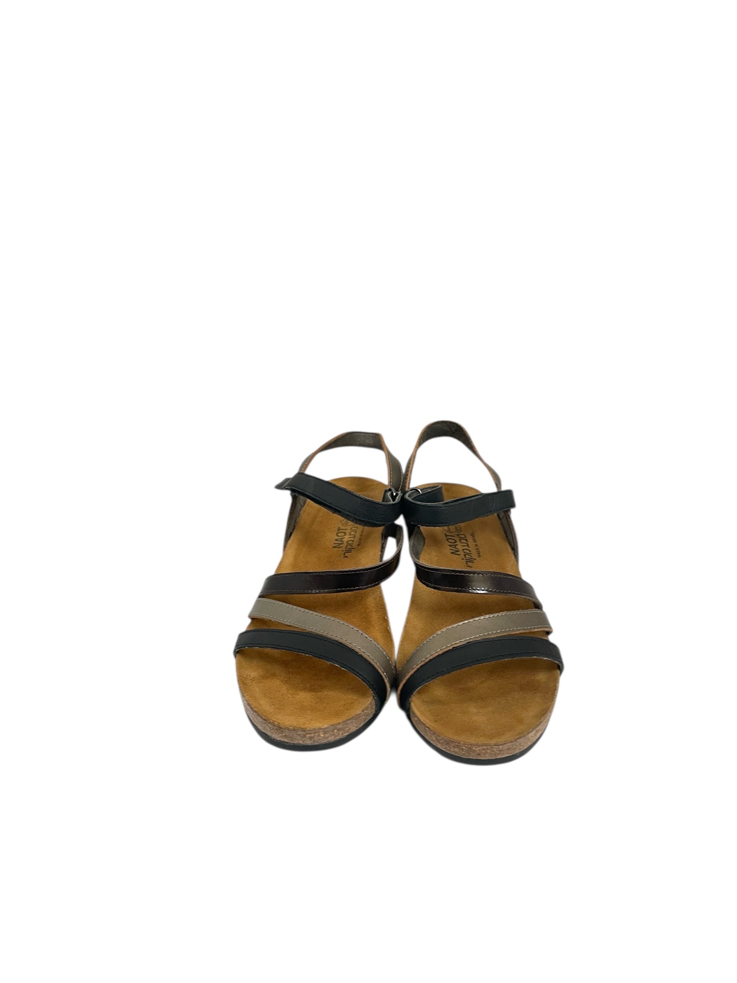 Sandals Heels Wedge By Naot In Black, Size:6