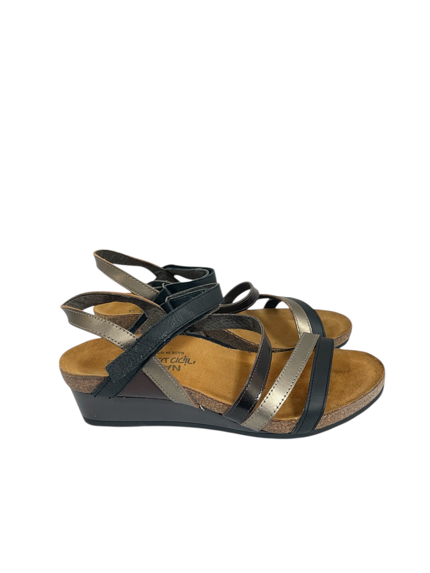 Sandals Heels Wedge By Naot In Black, Size:6