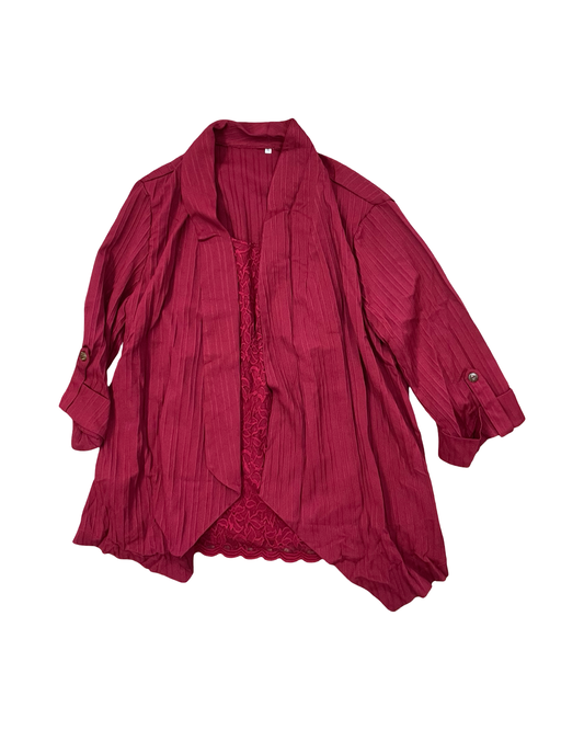 Top 3/4 Sleeve By Clothes Mentor In Red, Size:Xl