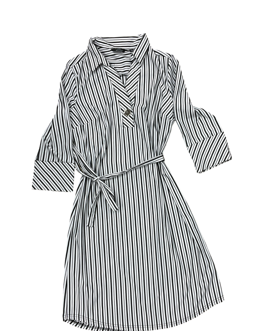 Dress Work By Mlle Gabrielle In Black & White, Size:L