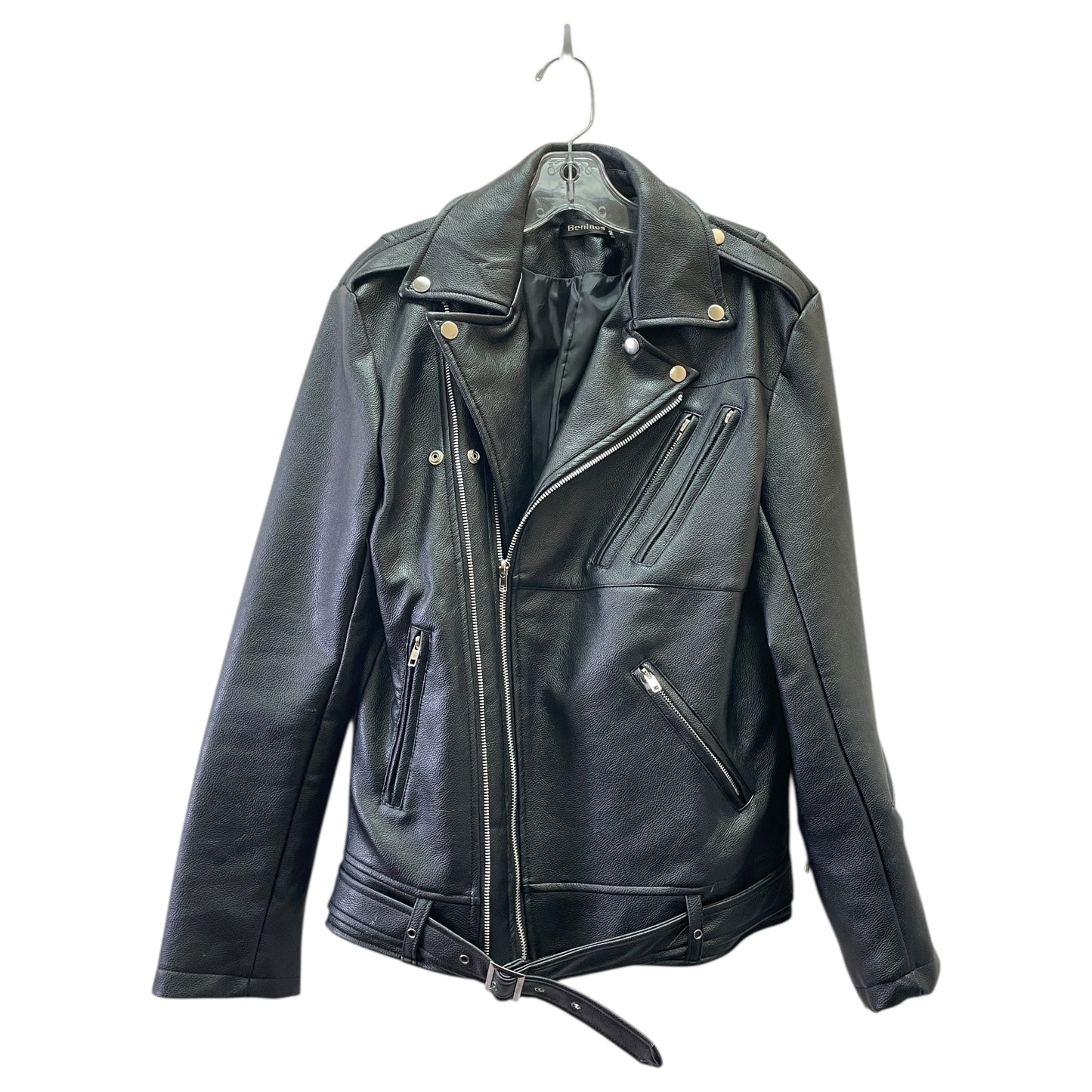 Jacket Moto By BENIOS In Black, Size:M