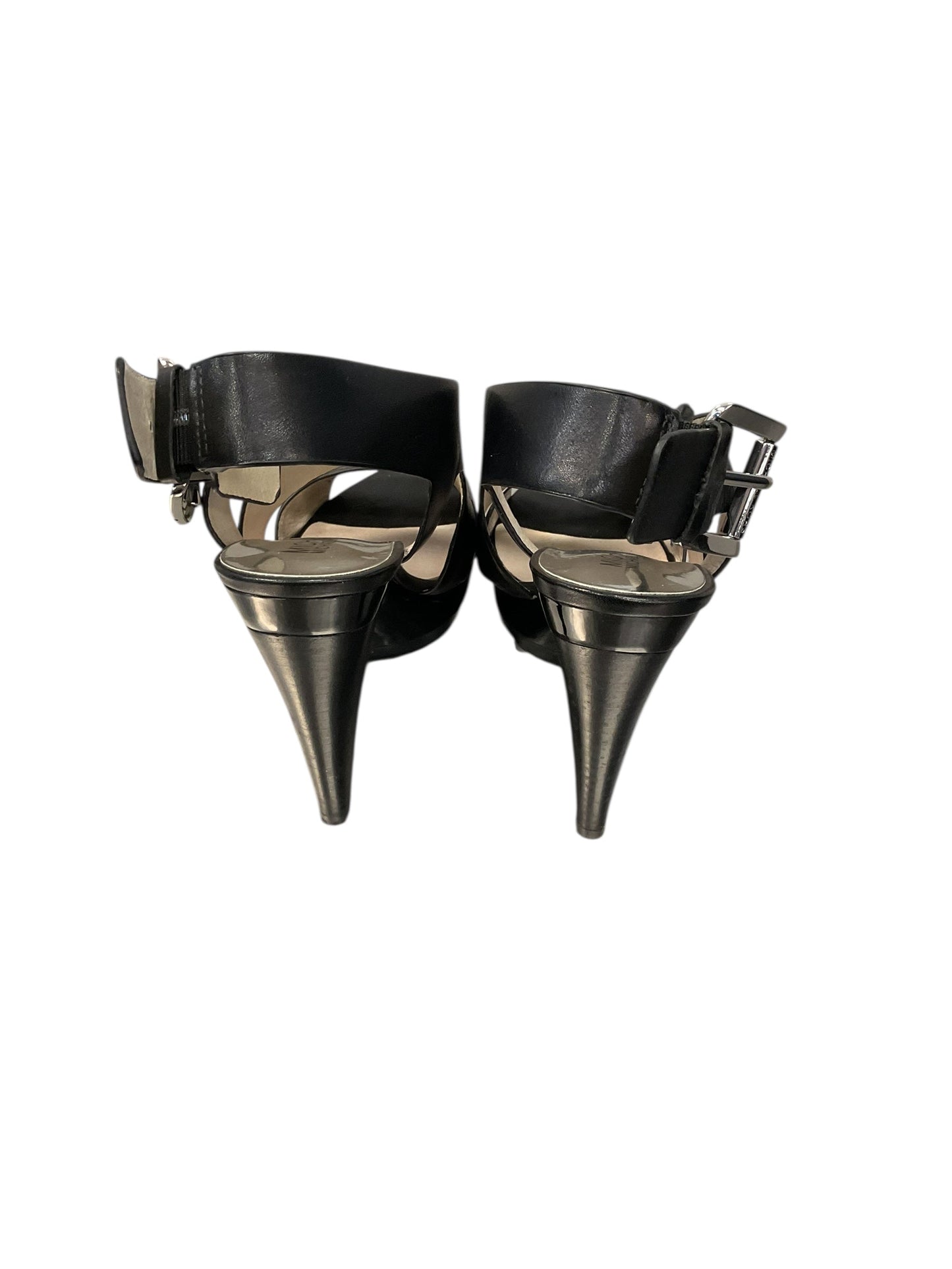 Shoes Heels Stiletto By Michael By Michael Kors In Black & Silver, Size:6.5