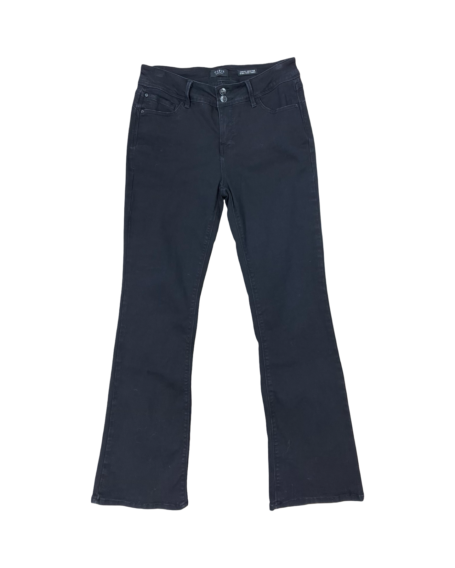 Jeans Boot Cut By Curve Appeal In Black Denim, Size:12