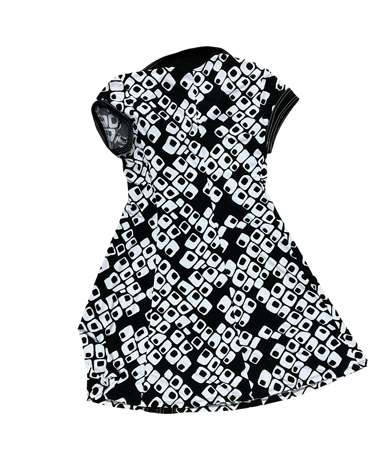 Dress Casual Midi By Connected Apparel In Black & White, Size:L