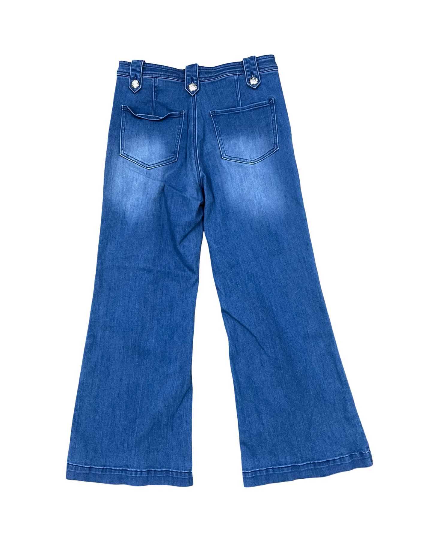 Jeans Flared By Tribal In Blue Denim, Size:8