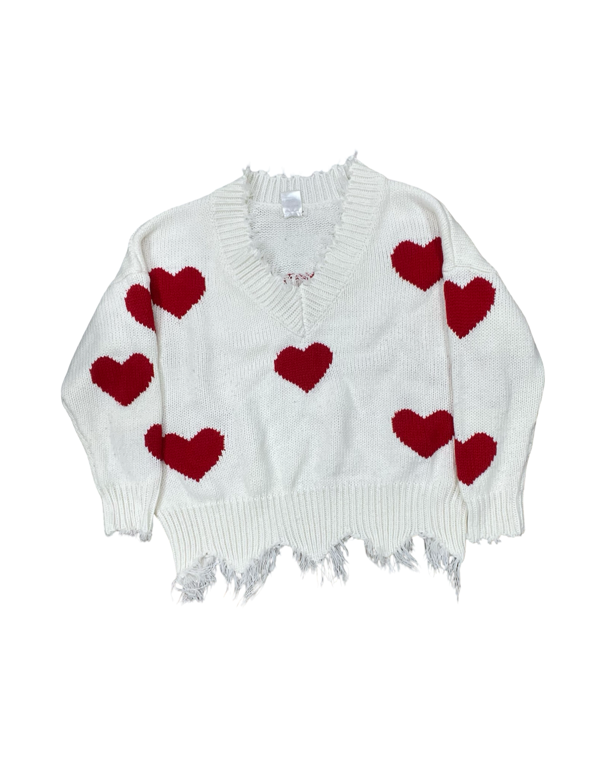 Sweater By Main Strip In Cream & Red, Size:M