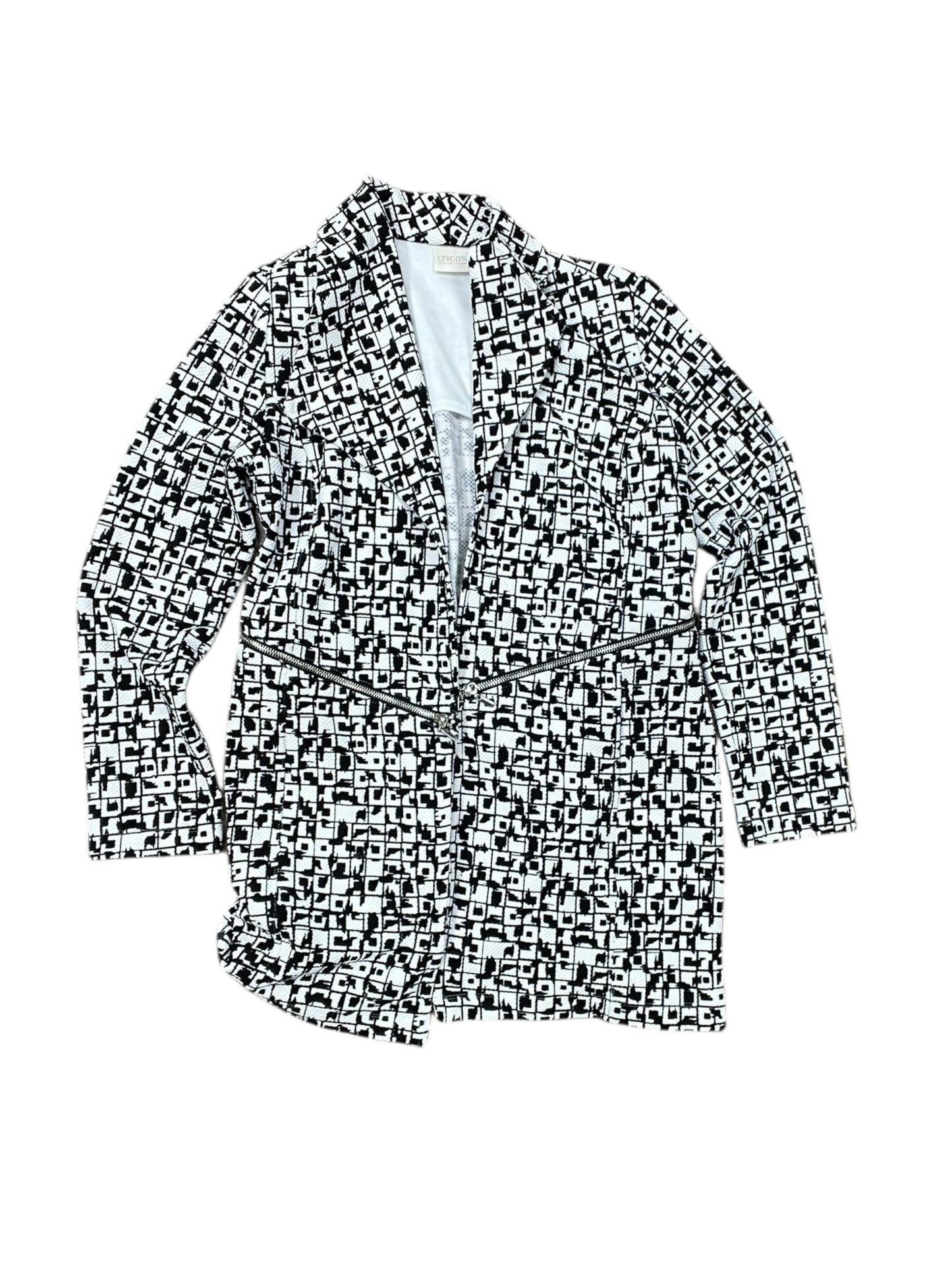 Blazer By Chicos In Black & White, Size:S