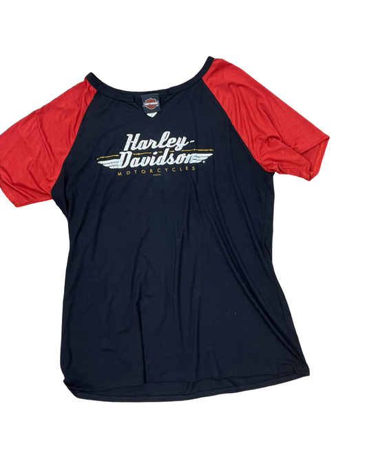 Top Ss By Harley Davidson In Black & Orange, Size:1X