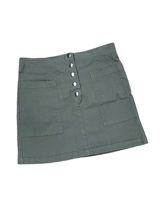 Skirt Mini & Short By Mi Ami In Green Denim, Size:Xl