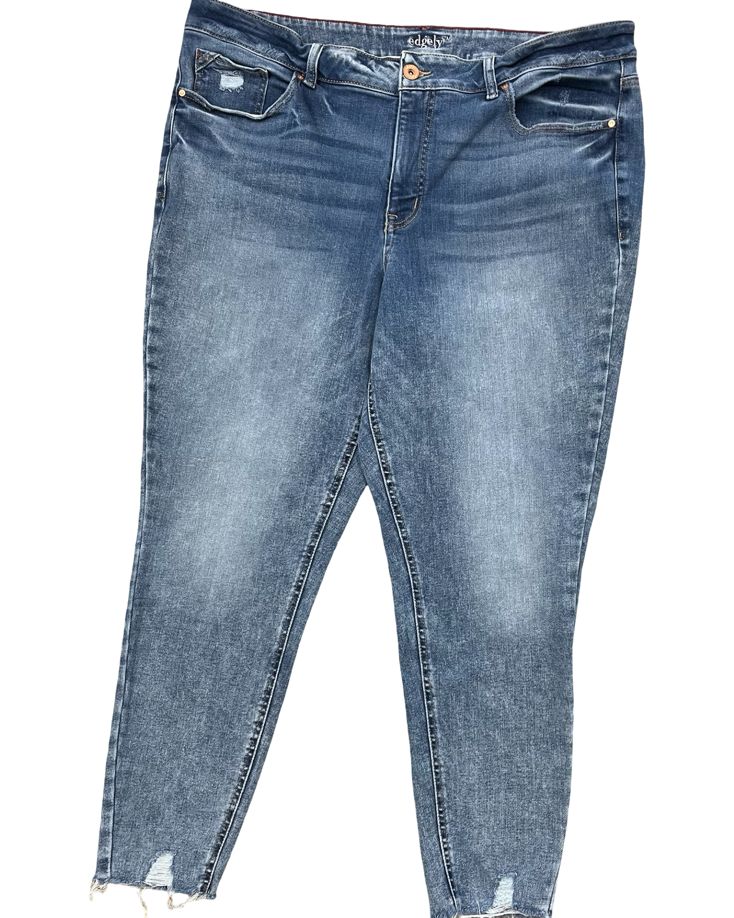 Jeans Skinny By Edgely In Blue Denim, Size:24