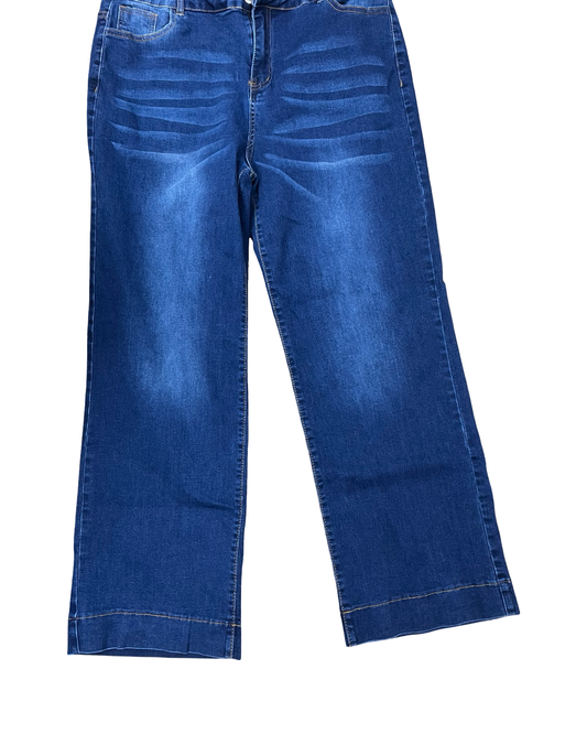 Jeans Wide Leg By Clothes Mentor In Blue Denim, Size:18
