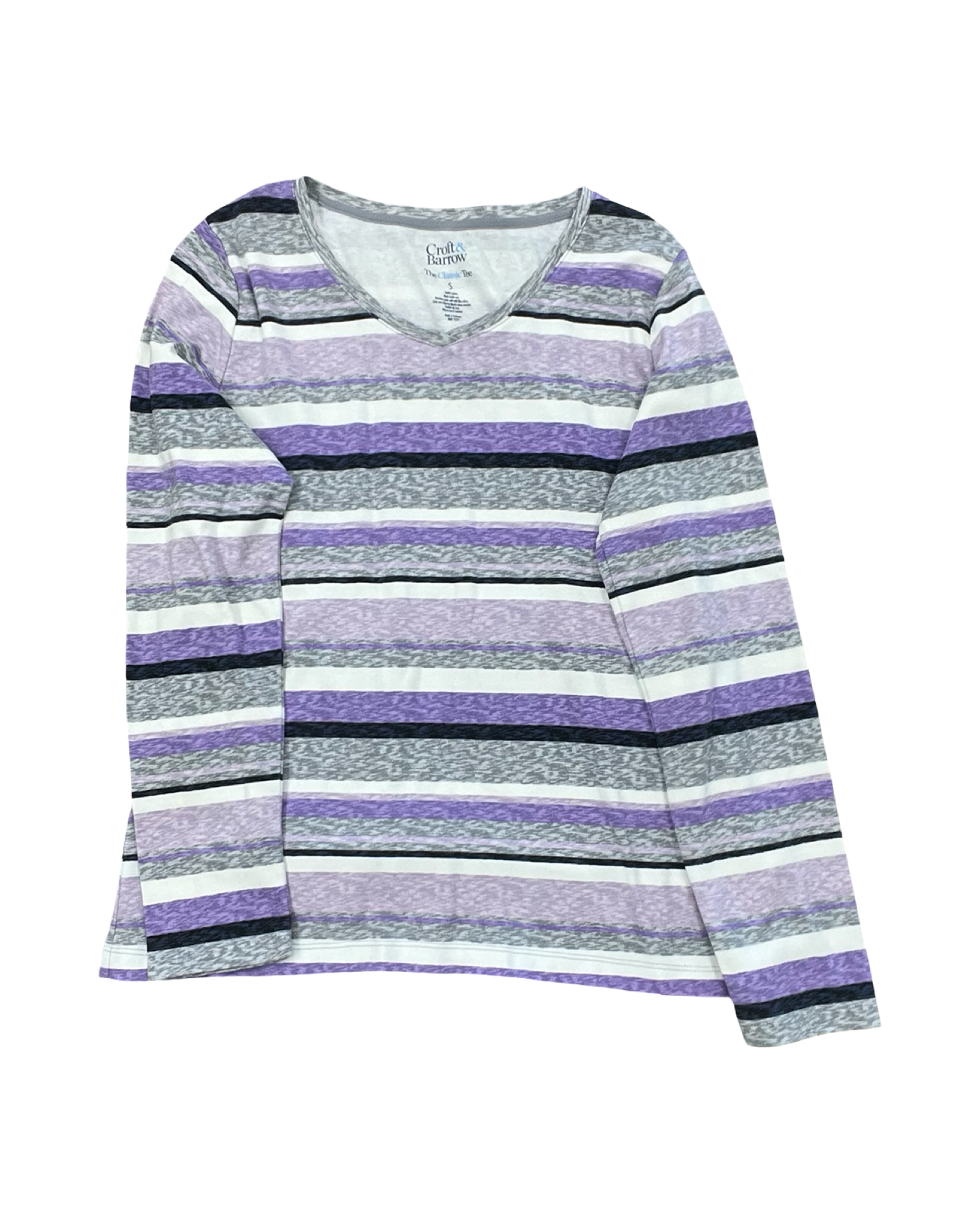 Top Ls By Croft And Barrow In Purple & White, Size:S