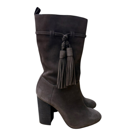 Boots Mid-Calf Heels By Vince Camuto In Brown, Size:8.5