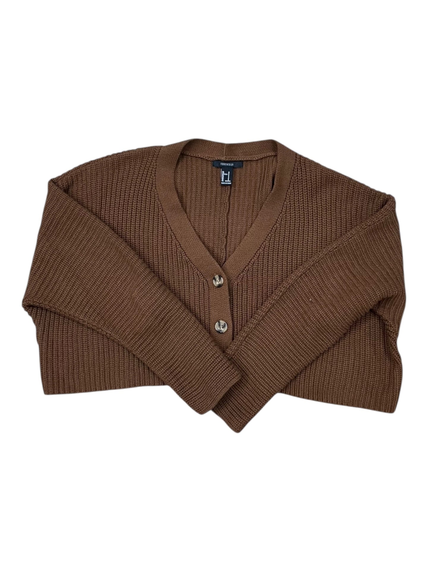 Sweater Cardigan By Forever 21 In Brown, Size:S