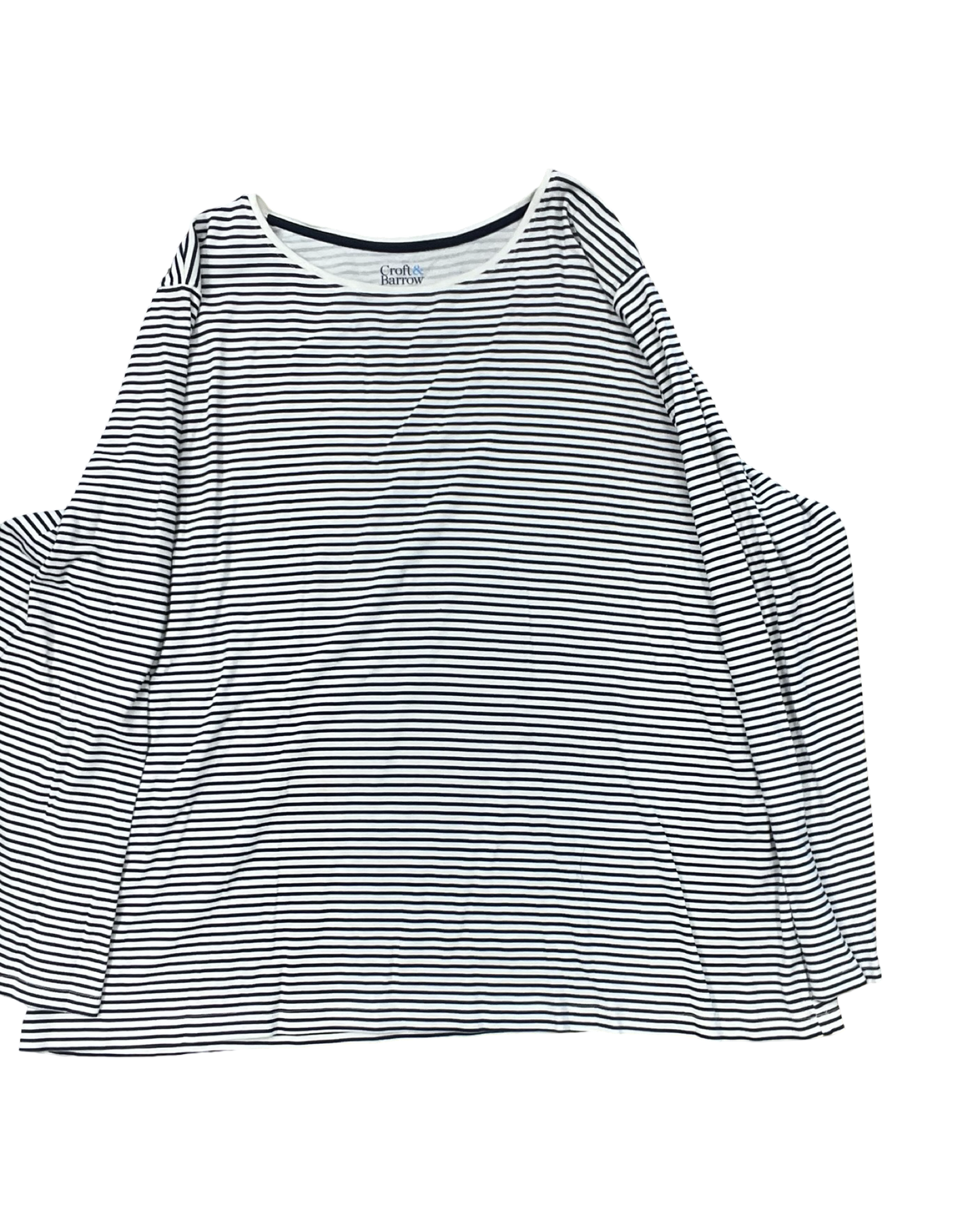 Top Ls By Croft And Barrow In Blue & White, Size:2X