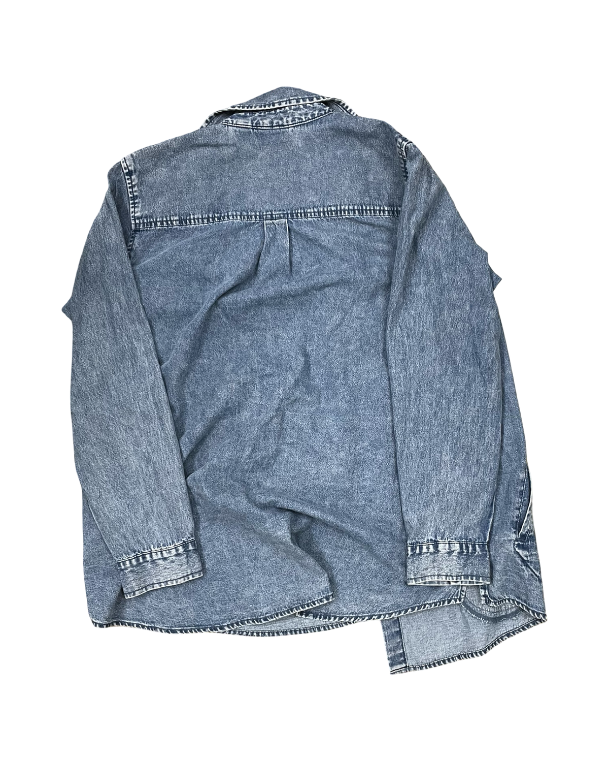 Blouse Ls By Joan Rivers In Blue Denim, Size:L