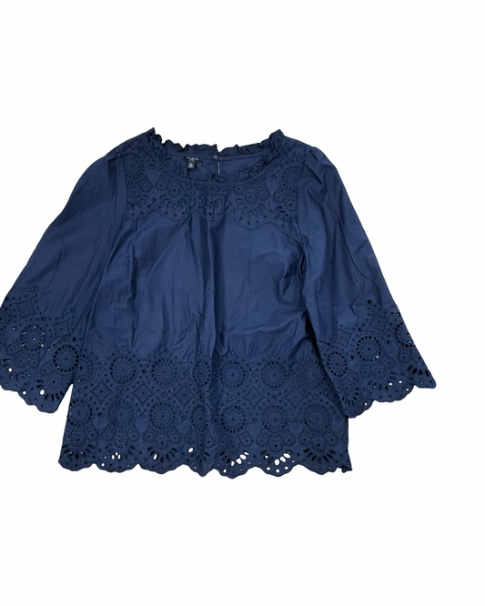 Top 3/4 Sleeve By Talbots In Navy, Size:Mp