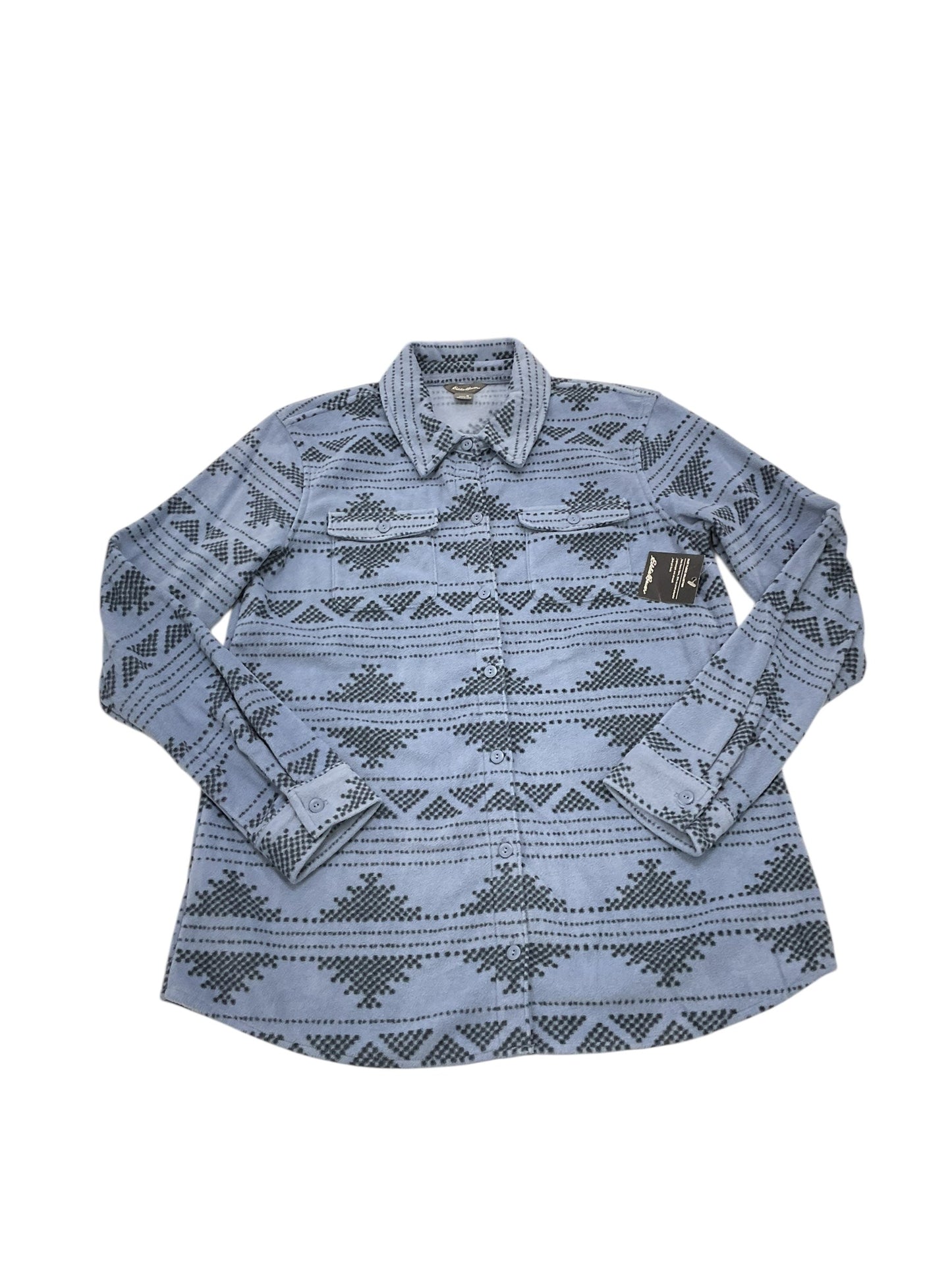 Jacket Shirt By Eddie Bauer In Blue, Size:M
