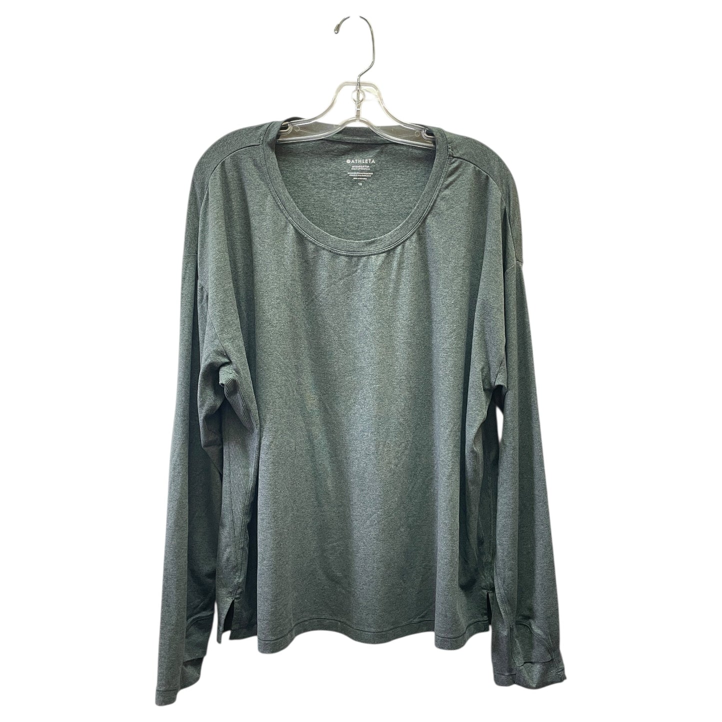 Athletic Top Ls Crewneck By Athleta In Grey, Size:1X