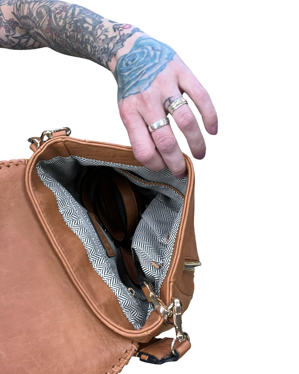 Handbag By Jen & Co In Tan, Size:Medium