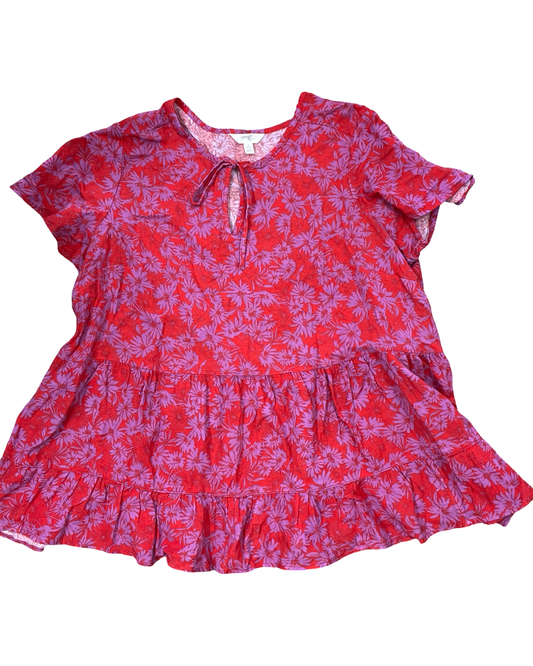 Top Ss By Terra & Sky In Purple & Red, Size:1X