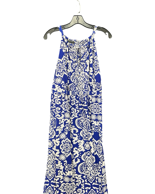 Dress Casual Maxi By Inc In Blue & White, Size:2X
