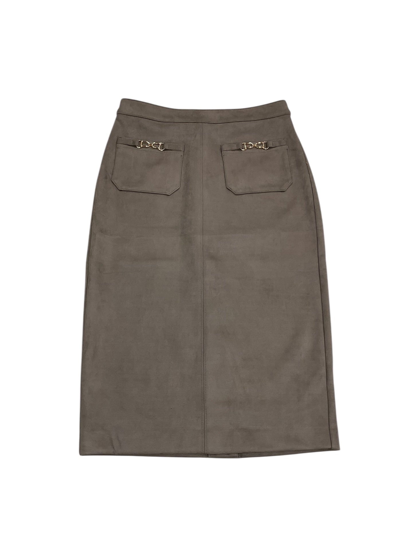 Skirt Midi By Ann Taylor In Grey, Size:2