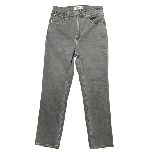 Jeans Straight By Abercrombie And Fitch In Grey Denim, Size:6L
