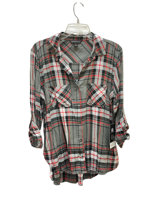 Top 3/4 Sleeve By Rock And Republic In Black & Grey, Size:M