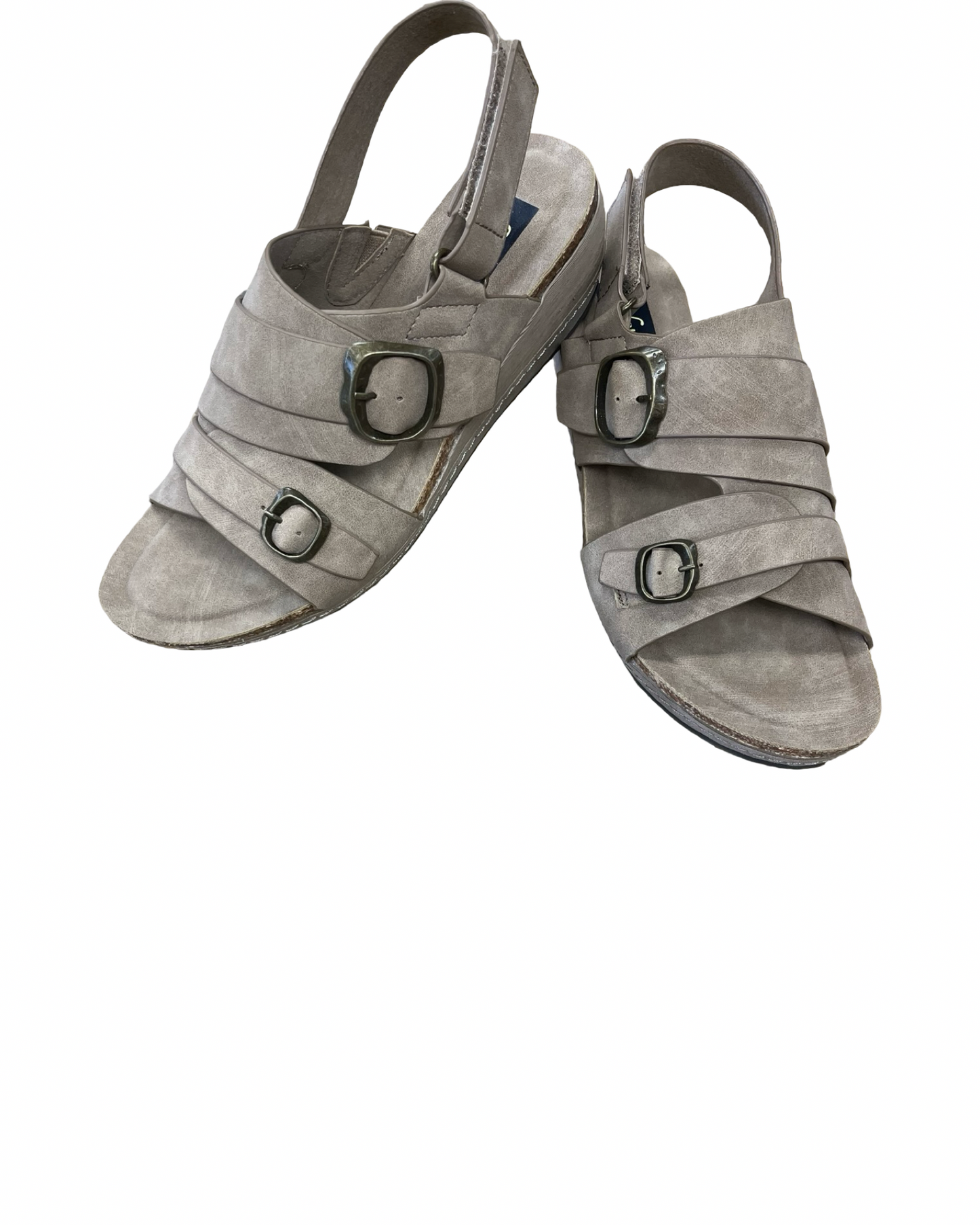 Sandals Heels Wedge By Natural Reflections In Tan, Size:7