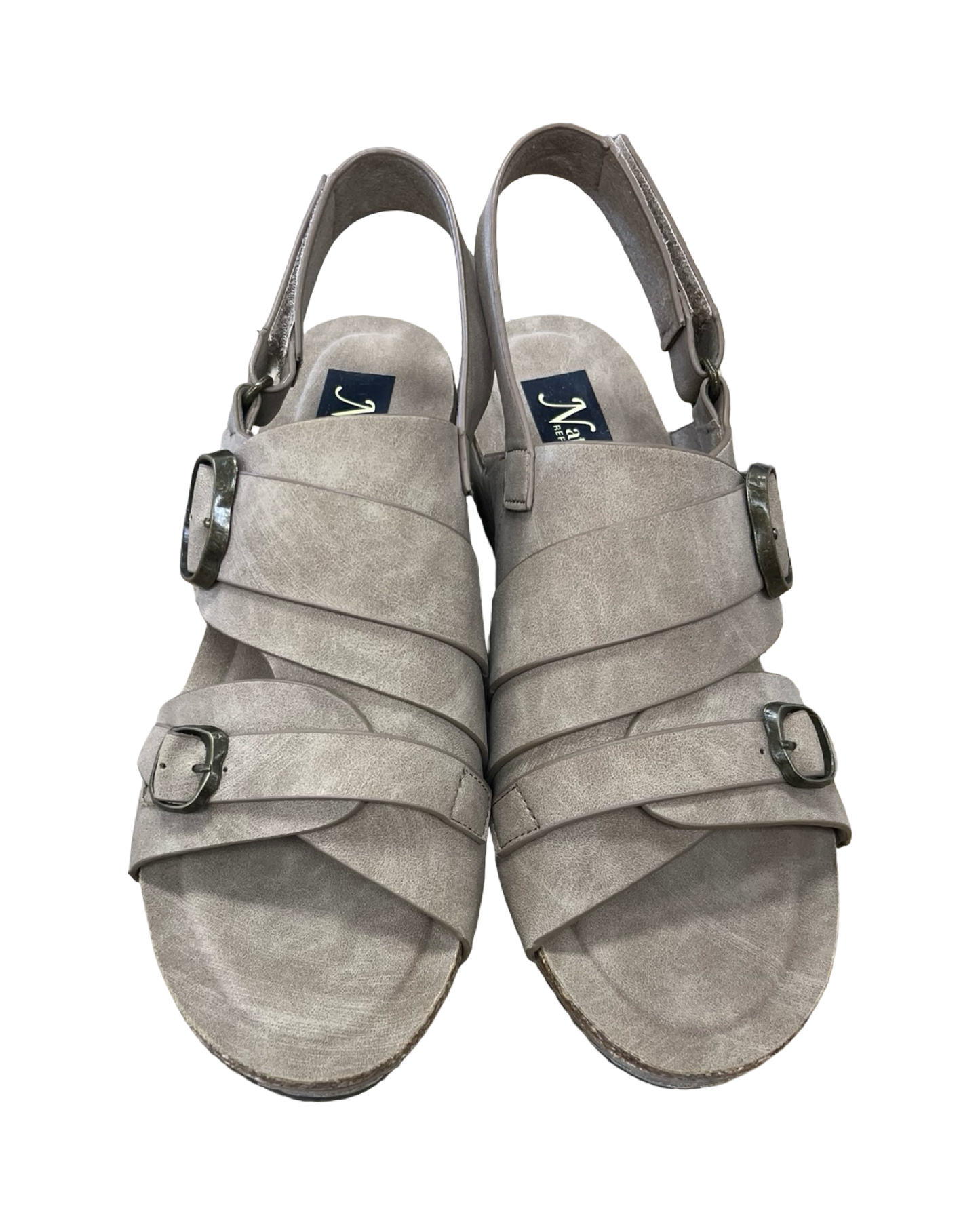Sandals Heels Wedge By Natural Reflections In Tan, Size:7