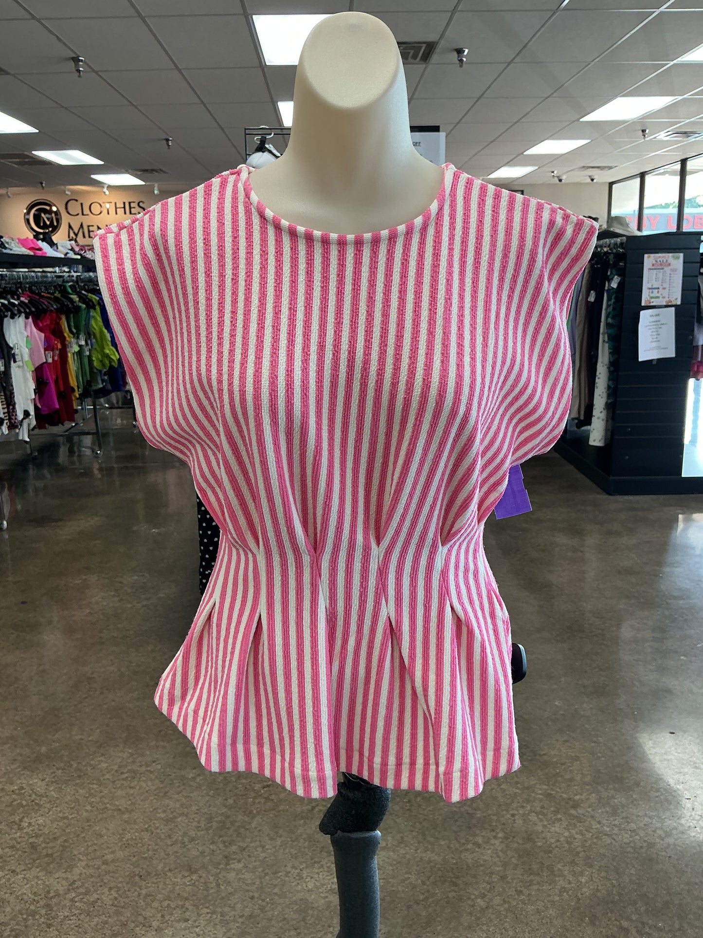 Top Ss By Glam In Pink & White, Size:M