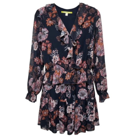 Heidi Long Sleeve Floral Print Mini Dress By Gianni Bini In Floral Print, Size: M