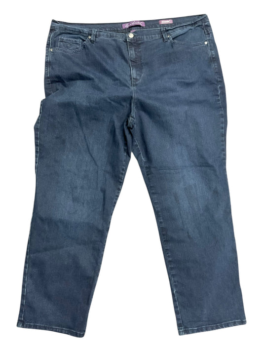 Jeans Straight By Gloria Vanderbilt In Blue Denim, Size:22