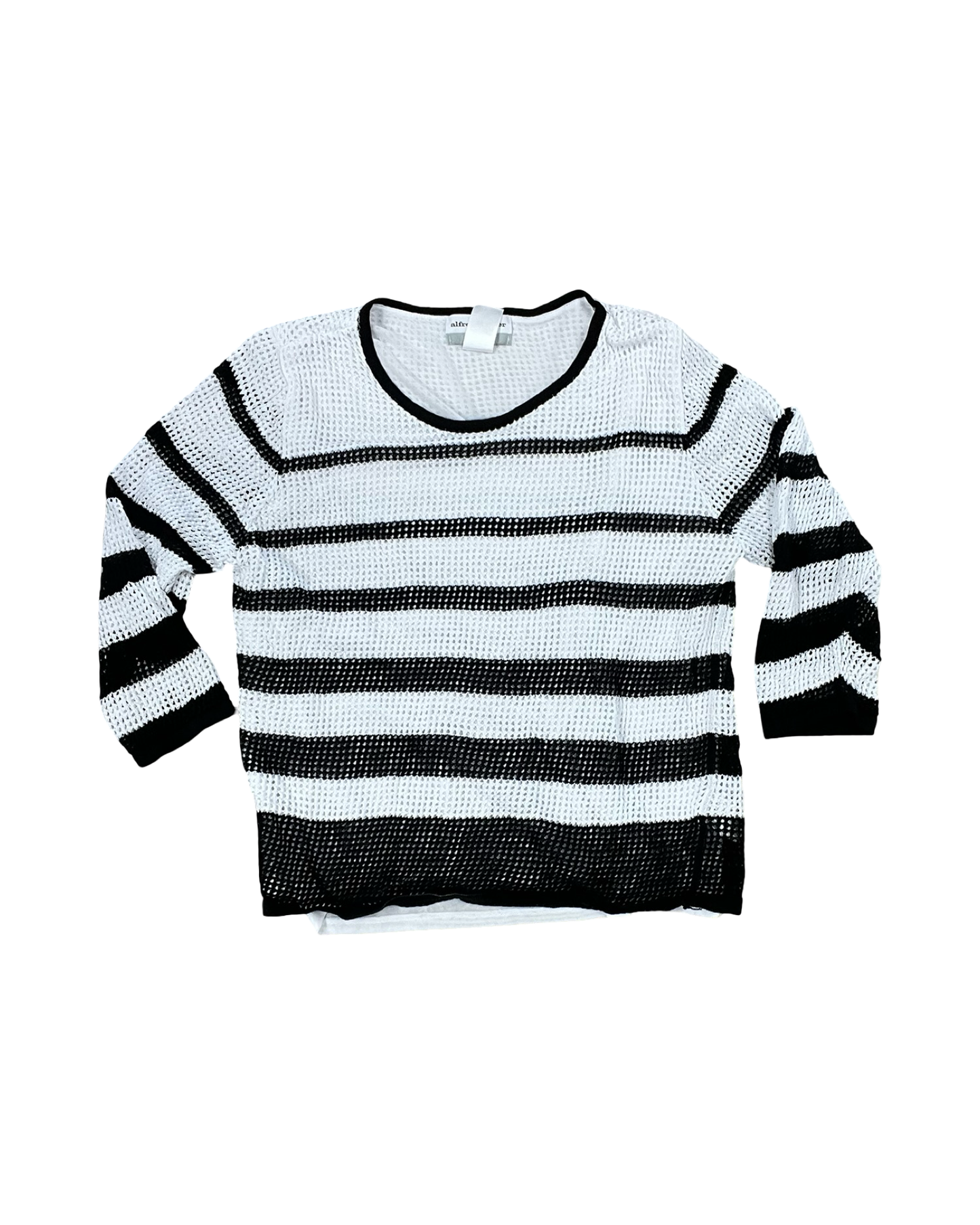 Top 3/4 Sleeve By Alfred Dunner In Black & White, Size:Xlp