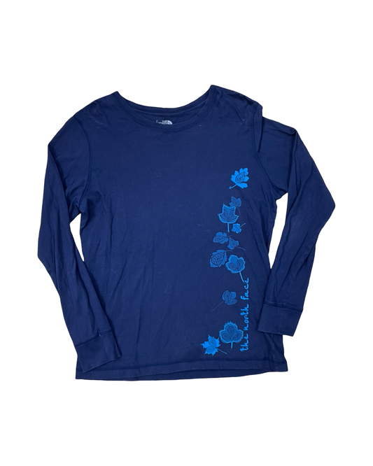 Athletic Top Ls Crewneck By The North Face In Navy, Size:L