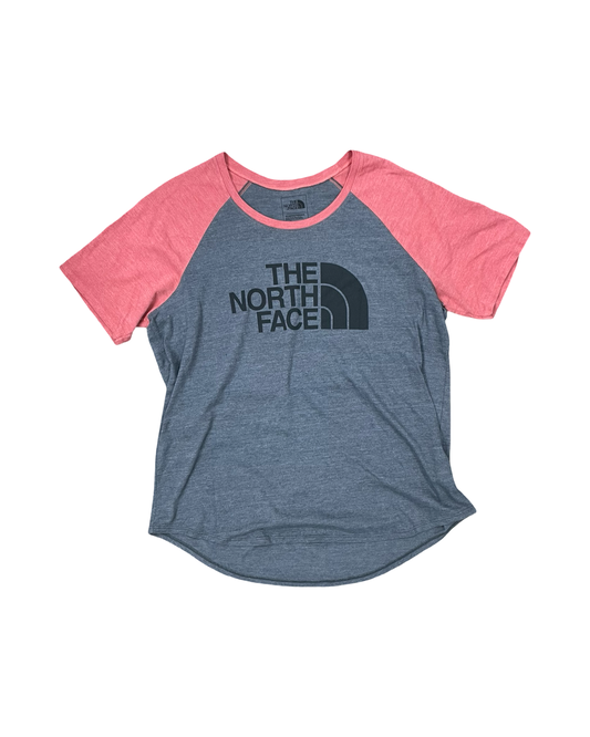 Athletic Top Ss By The North Face In Grey & Orange, Size:L