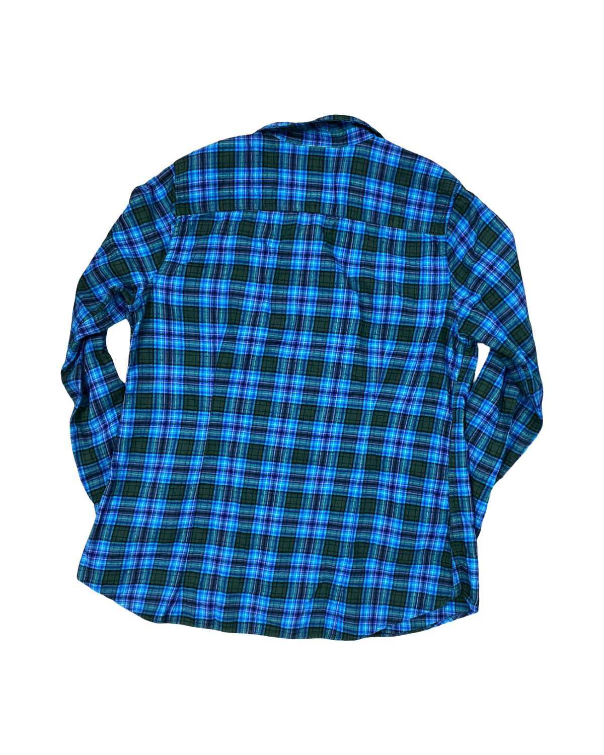 Blouse Ls By Eddie Bauer In Blue & Green, Size:L