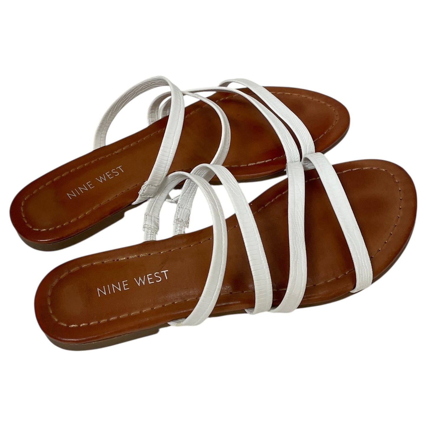 Sandals Flats By Nine West In White, Size:7
