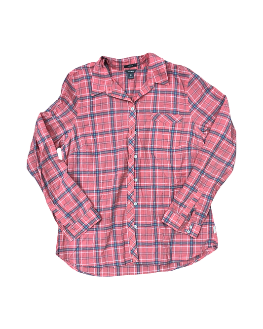 Blouse Ls By Eddie Bauer In Orange, Size:L