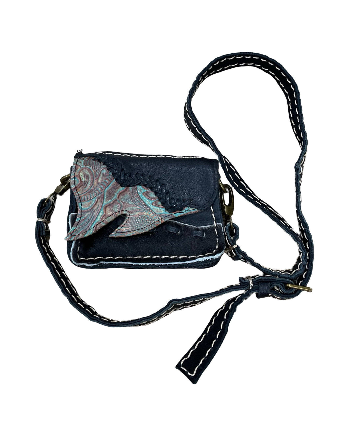 Crossbody Leather By Clothes Mentor In Black, Size:Small