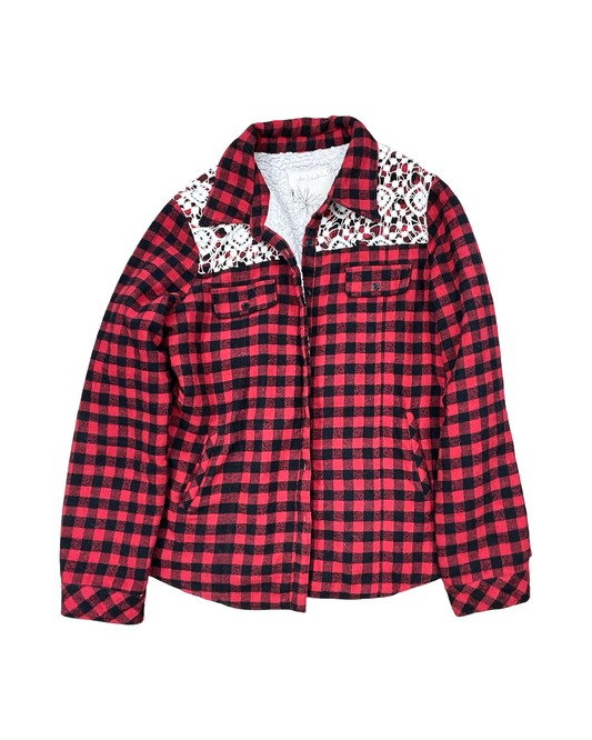Jacket Shirt By En Creme In Red, Size:Xl