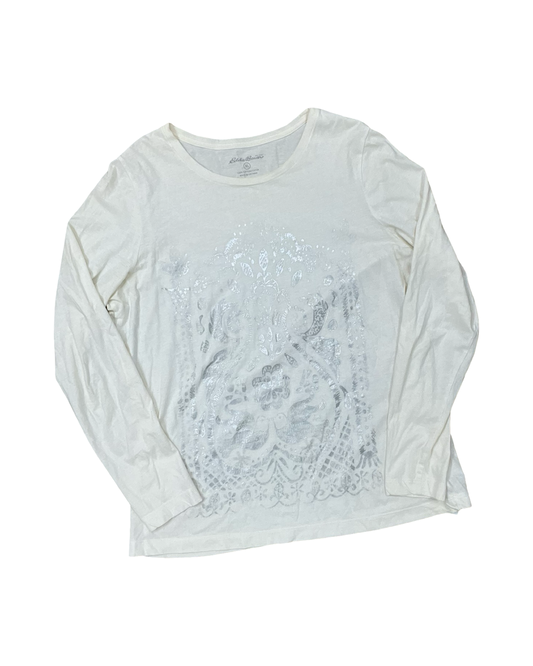 Top Ls By Eddie Bauer In Cream, Size:Xl