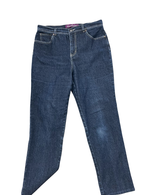 Jeans Straight By Gloria Vanderbilt In Blue Denim, Size:8