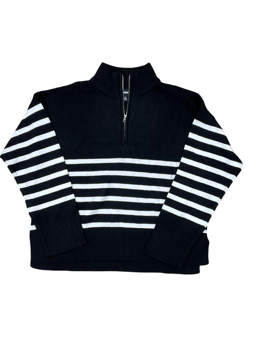 Sweater By Dkny In Black & White, Size:L